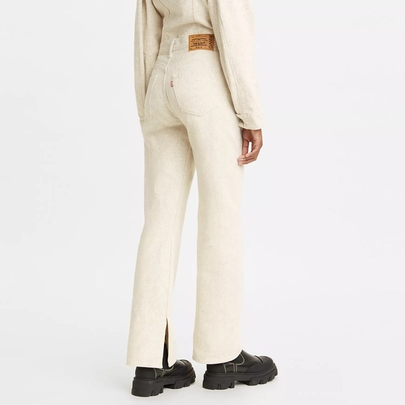 Ganni x Levi’s Slit Loose Pattern Ecru Jeans - Picture 2 of 12